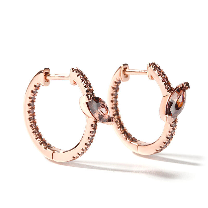 Jeulia Simple Marquise Cut Sterling Silver Hoop Earrings