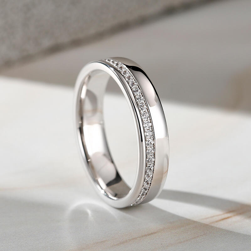 Jeulia 10K/14K/18K Gold Platinum Round Cut Men's Band