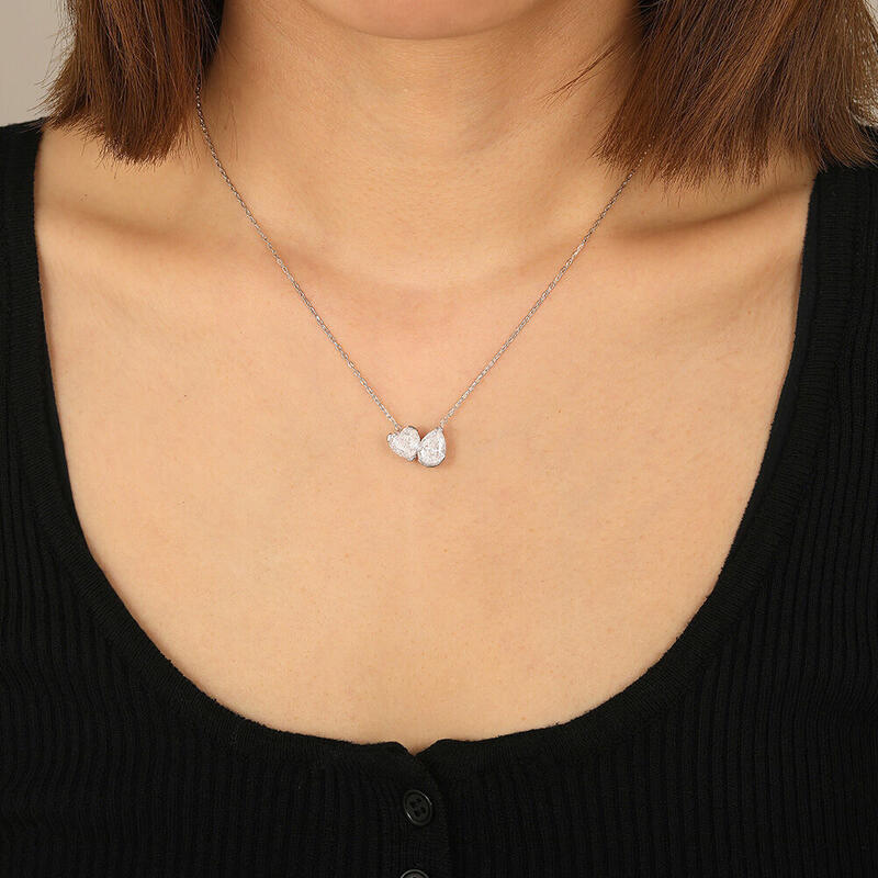 "Two of a Kind" Heart Cut Toi Et Moi Necklace