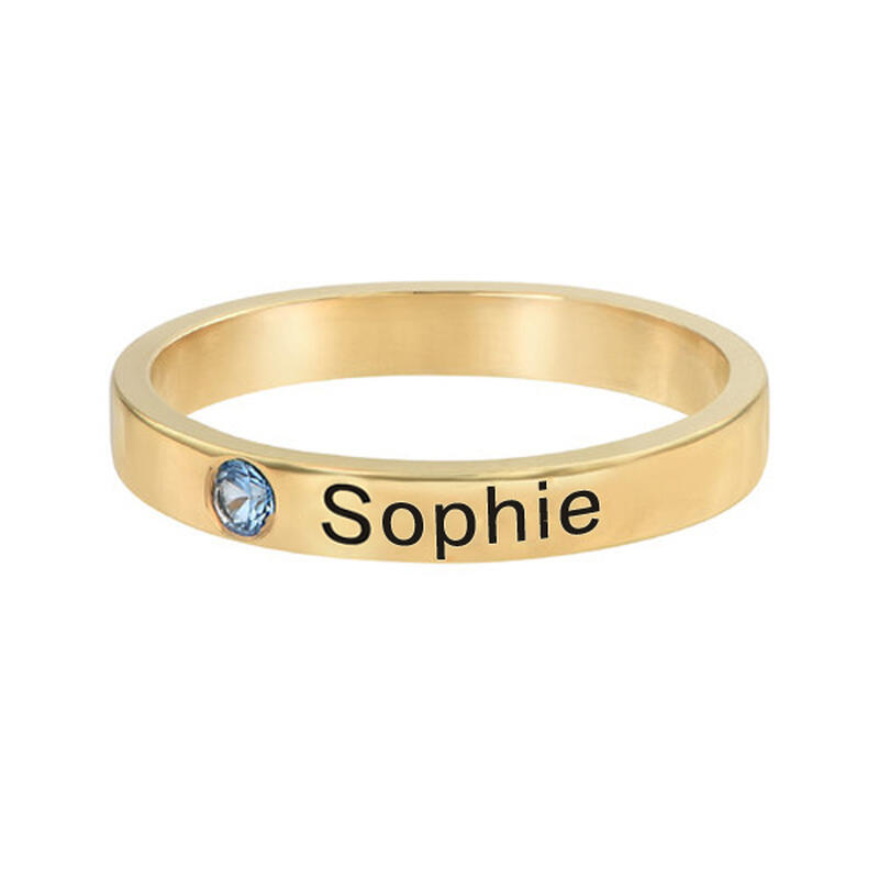 Bague pour Couple Prénom Personnalisé Pierre de Naissance