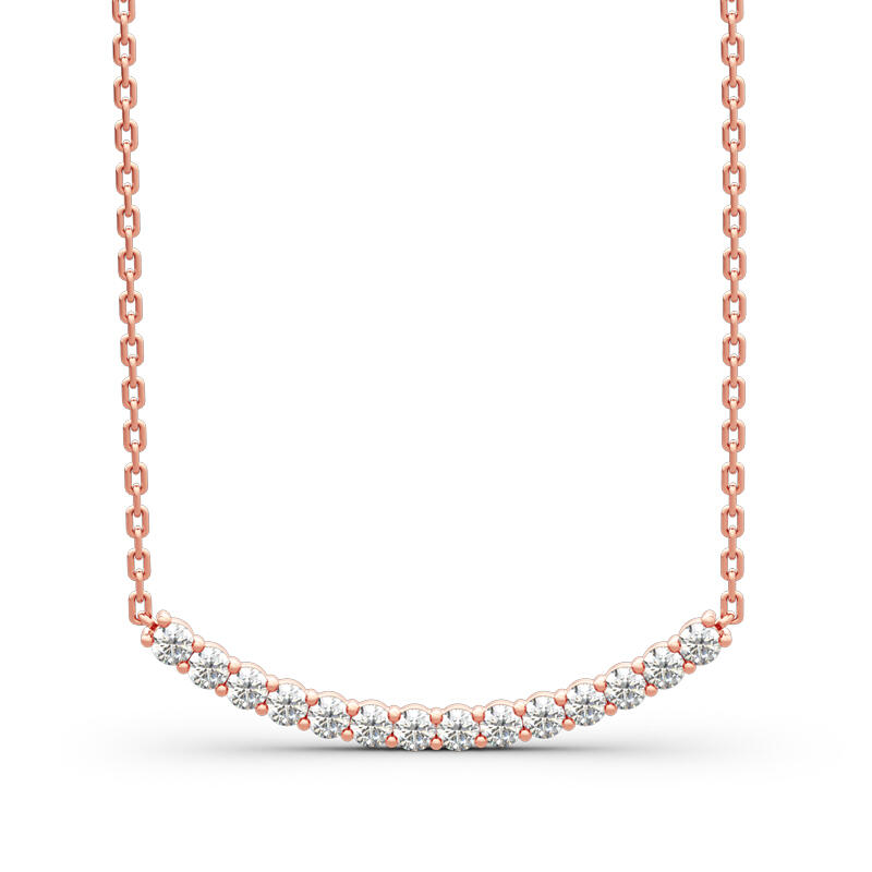 Jeulia Simple Style Round Cut Sterling Silver Necklace