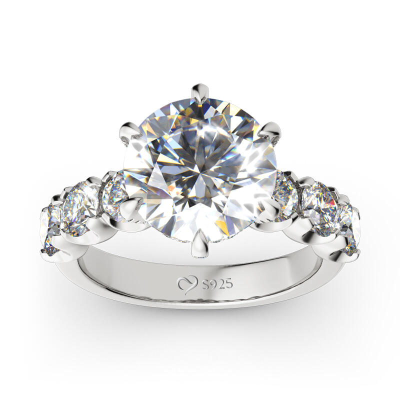 Jeulia Round Cut Sterling Silver Ring