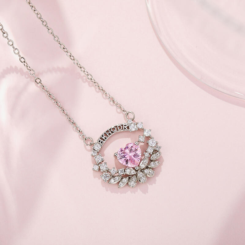 Jeulia "Love of Heart" Personalized Heart Cut Sterling Silver Necklace