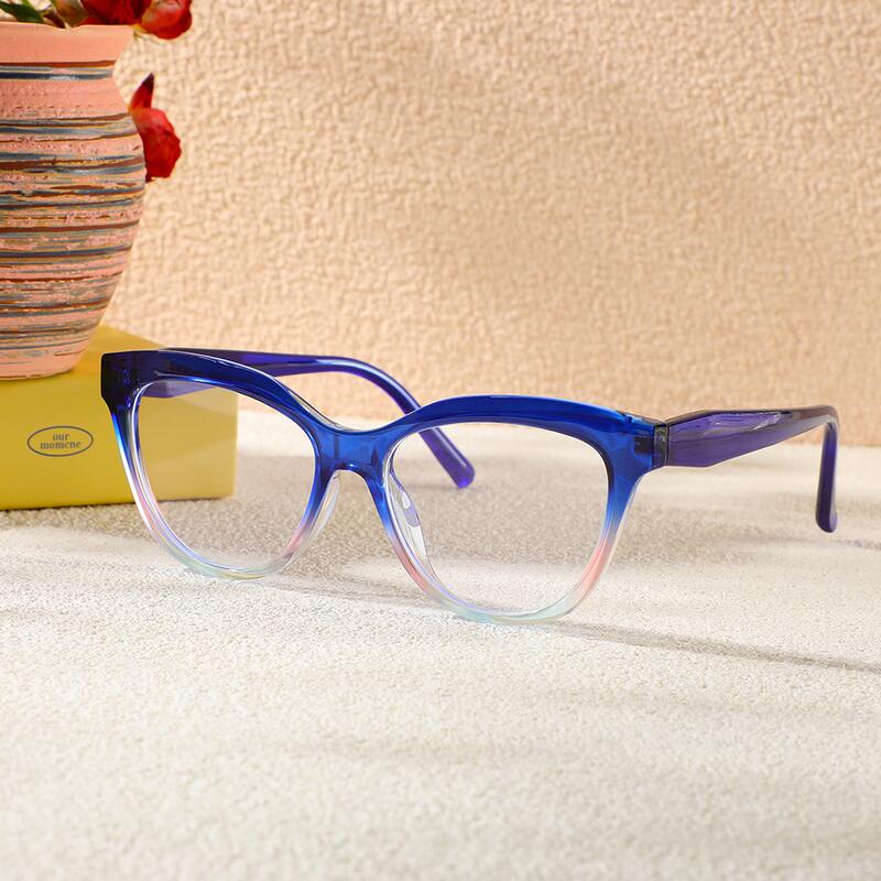 Lewis Cat Eye Blaue Brille
