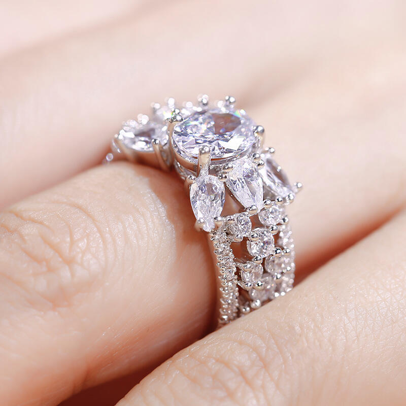 Jeulia Vintage Oval Cut Sterling Silver Ring