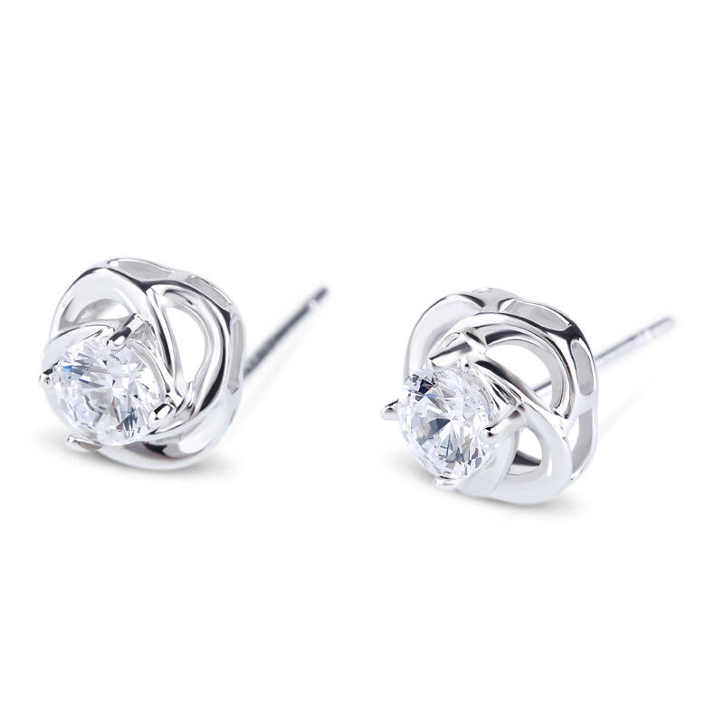 Jeulia Clous D'Oreilles Fleur Classiques en Argent Sterling