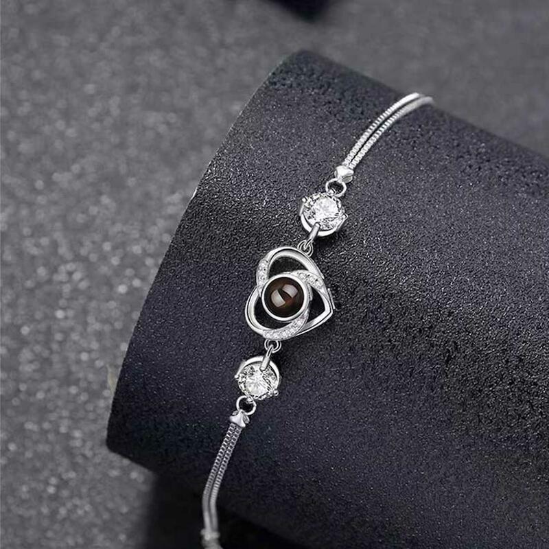 Bracciali Personalizzati con Cuore e Foto Dentro per Donna