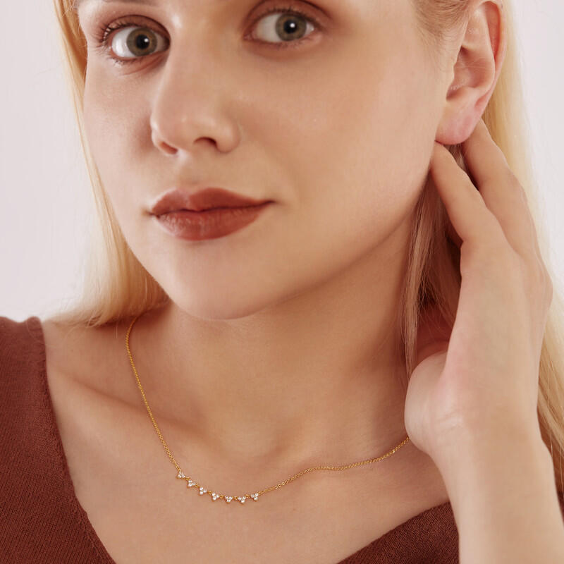 "The Scattering Stars" Round Cut Cluster Necklace