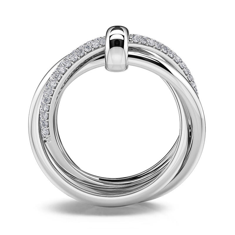 Jeulia Triple Link Knot Sterling Silver Ring