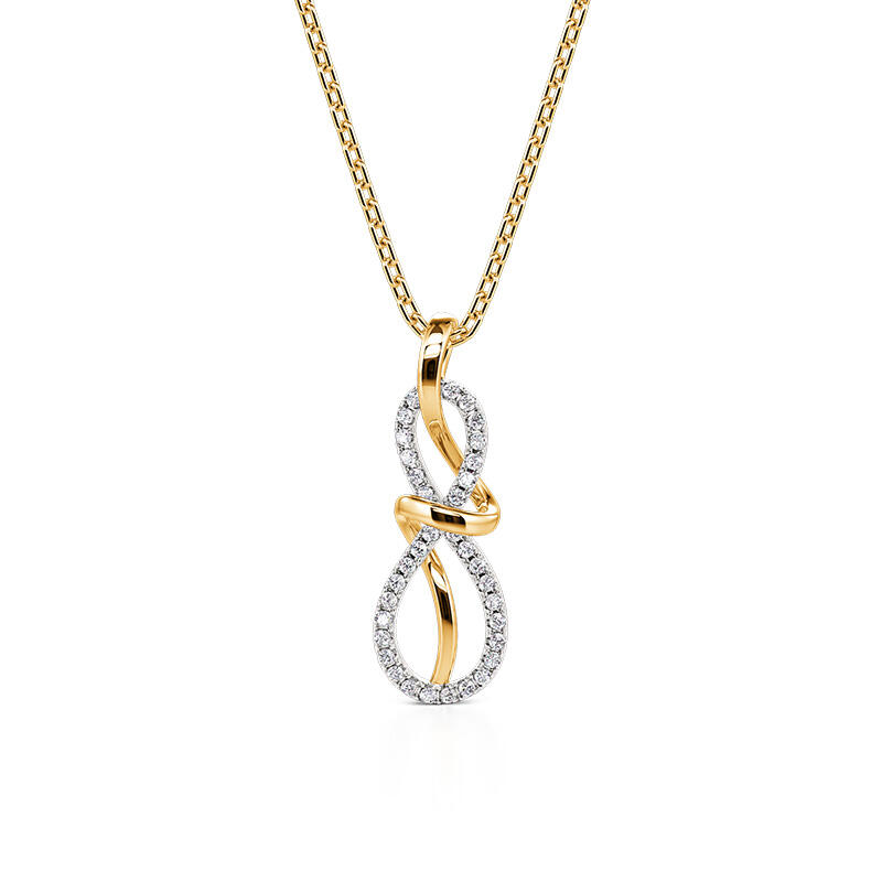 Jeulia Collar Infinito con Cinta Simple Dos Tonos de Plata de Ley