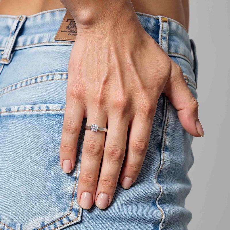"Ewige Liebe" 0,8ct Rundschliff Solitär-Verlobungsring