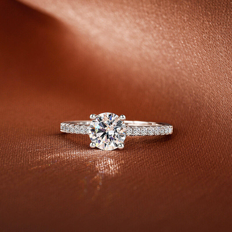 Jeulia Round Cut Sterling Silver Ring