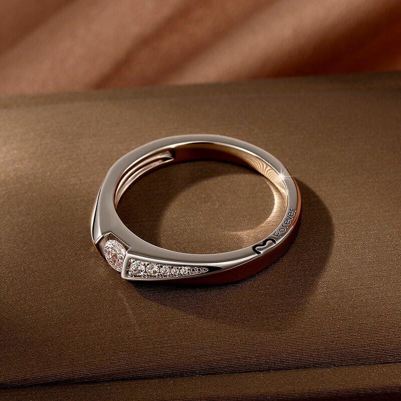 Jeulia True Love Vow Bypass Engraved Wedding Band for Women