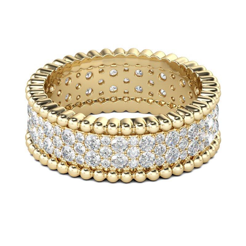 Jeulia Anel feminino de prata esterlina com corte redondo artístico