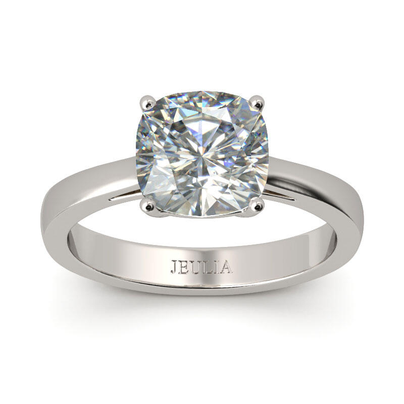 Jeulia Classic Solitaire Cushion Cut Sterling Silver Engagement Ring