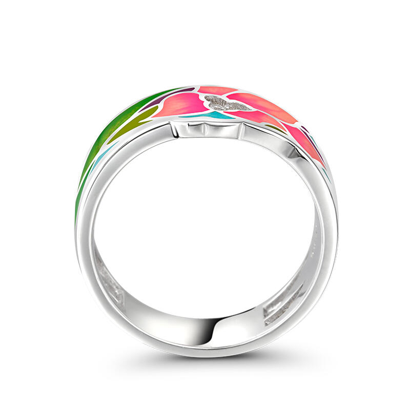 Jeulia "Young Dreamer" Enamel Sterling Silver Women's Band