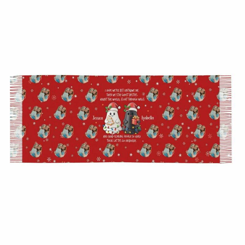 Gepersonaliseerde sjaal met naam en foto Kerstcadeaus voor je beste vriend