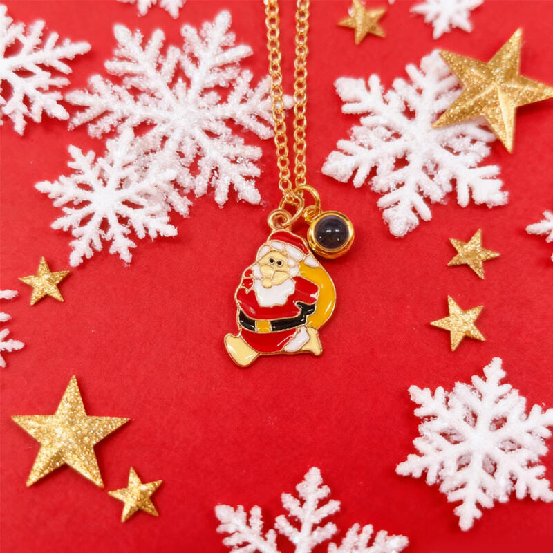 Personalisierte Weihnachtsmann-Projektionshalskette als Geschenk für Ihre Freundin