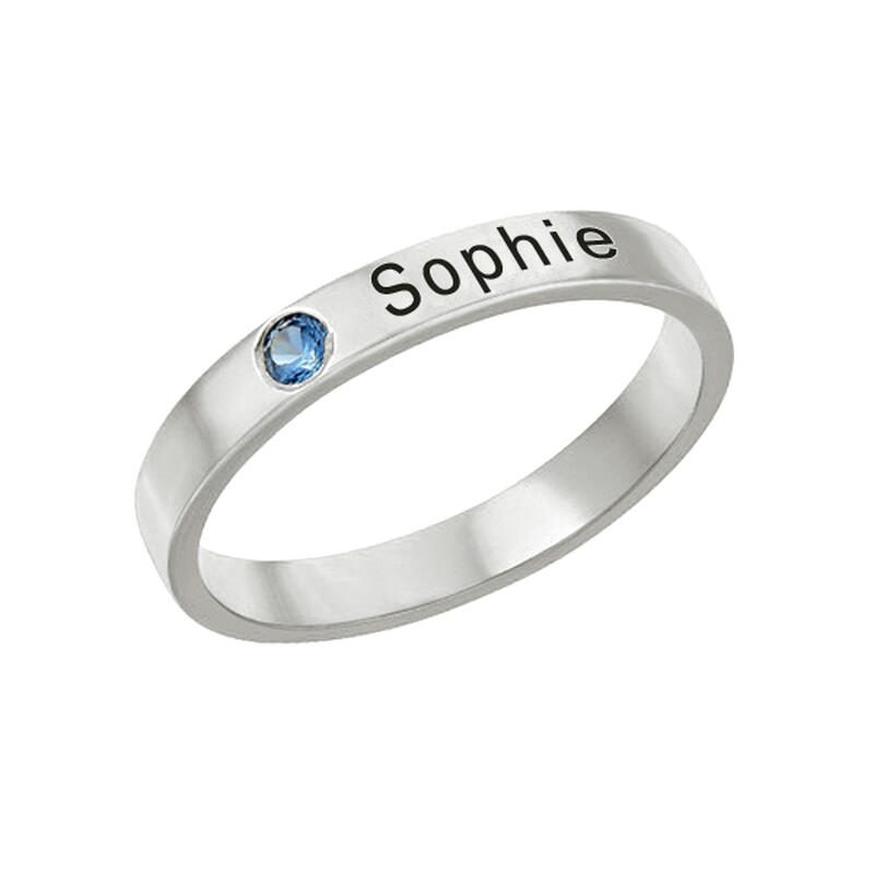 Bague pour Couple Prénom Personnalisé Pierre de Naissance