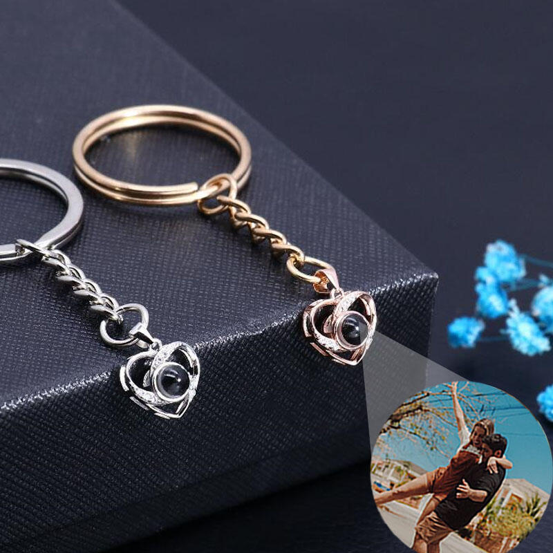 Gepersonaliseerde fotoprojectie Sleutelhanger-Shining Love