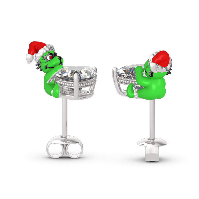 Jeulia Hug Me "Welcome Christmas" Heart Cut Sterling Silver Earrings