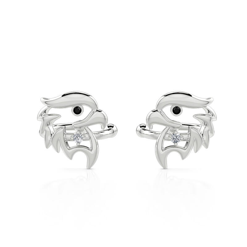 Jeulia "King of Birds" Eagle Sterling Silver Clip Earrings