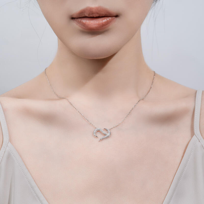 Jeulia Logo Shape Heart Sterling Silver Necklace
