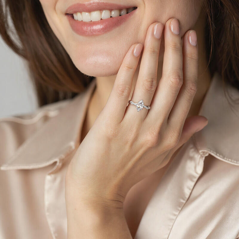 "Timeless Love" 2ct Marquise Cut Side Stone Engagement Ring
