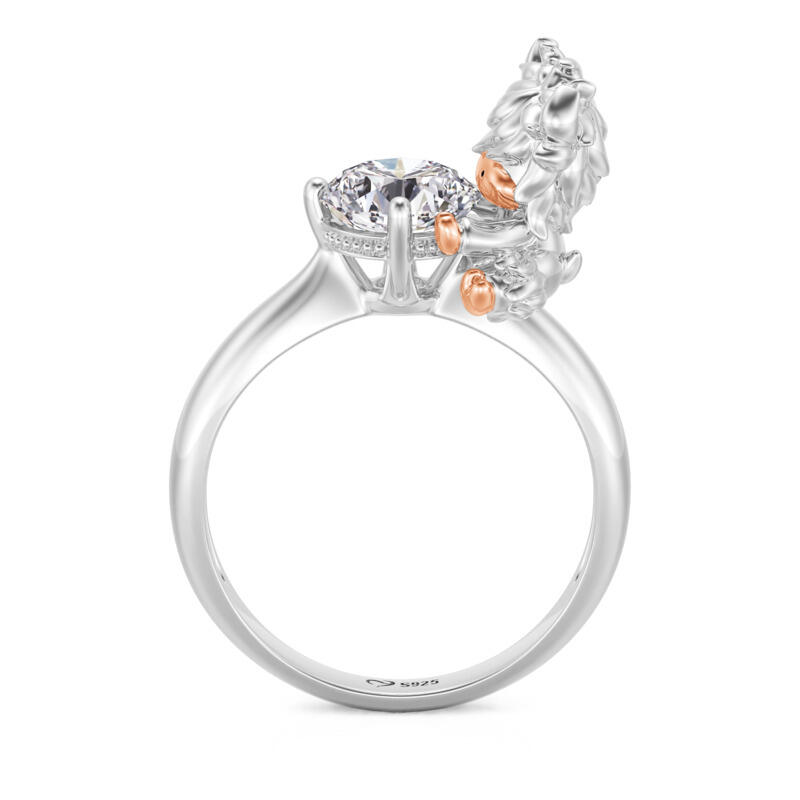 Jeulia Hug Me Bague de Mode Highland Cow Deux Tons en Argent Sterling