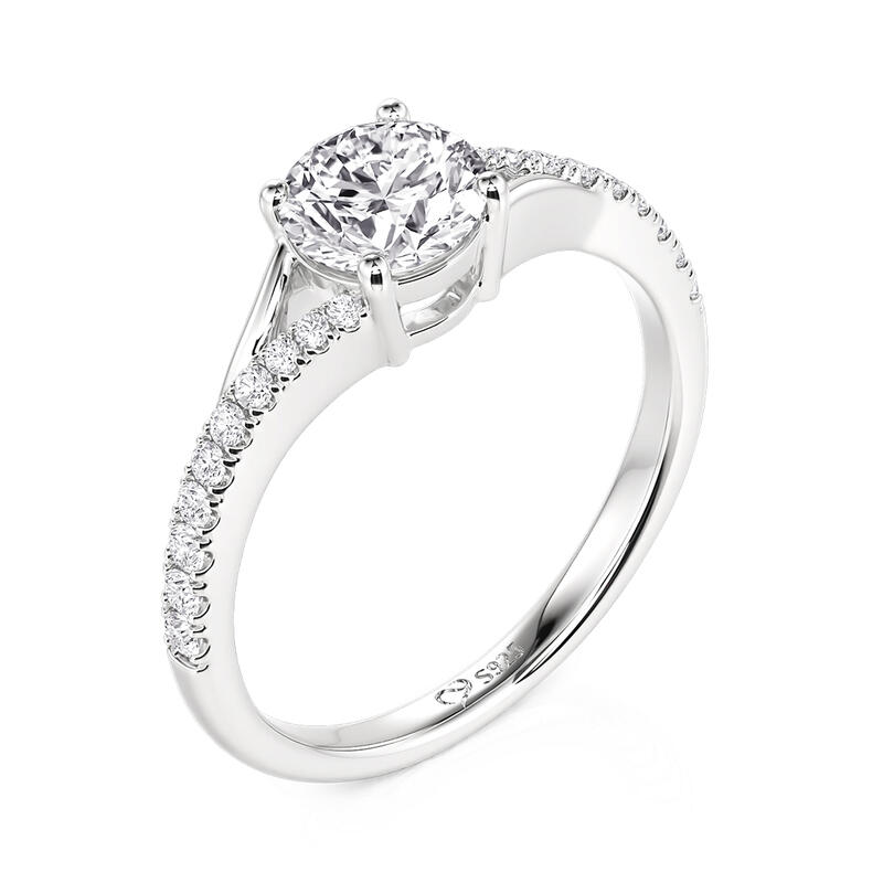 Jeulia Classic Split Shank Round Cut Engagement Ring