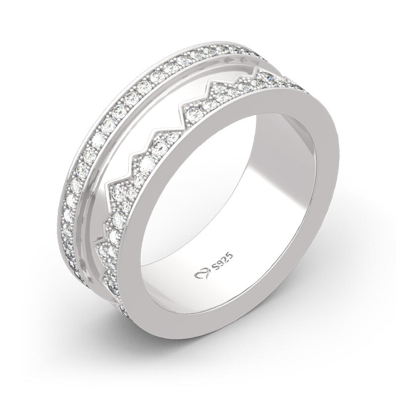 Jeulia Anel masculino em prata 925 inspirado nas montanhas