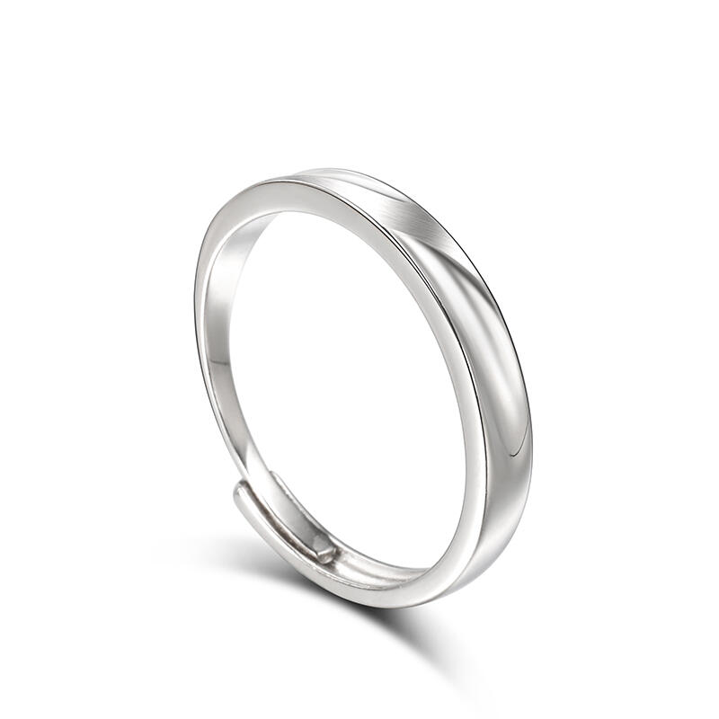 Jeulia "Love Never Fails" Enkelt Matt Justerbart Sterling Silver Band för Dam