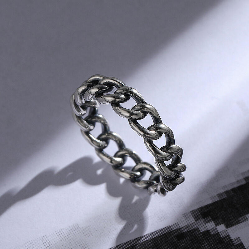 Jeulia Anillo en forma de cadena de conexión de plata de ley