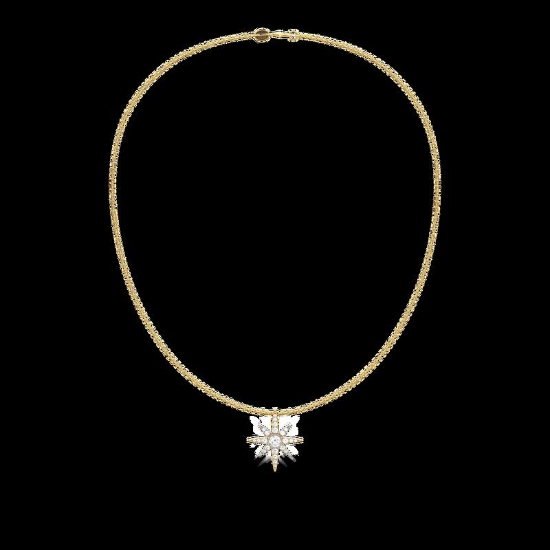 Jeulia Two Tone Star Sterling Silver Necklace