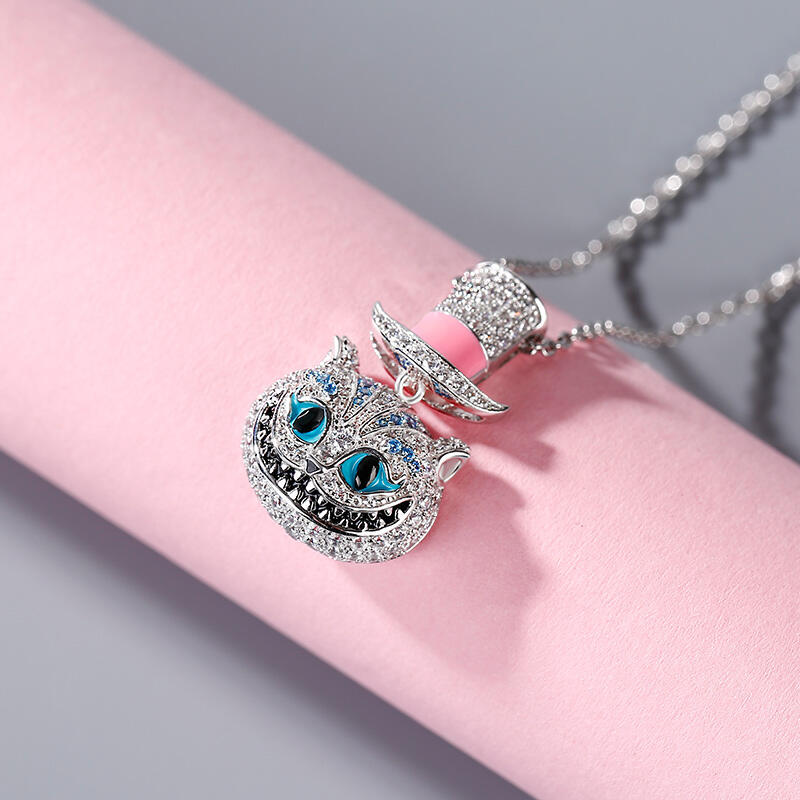 Jeulia "Appear and Disappear at Will" Cat Sterling Silver Necklace