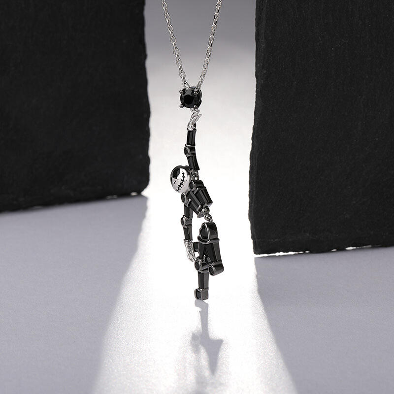 Jeulia Collar de plata de ley del esqueleto bailarín