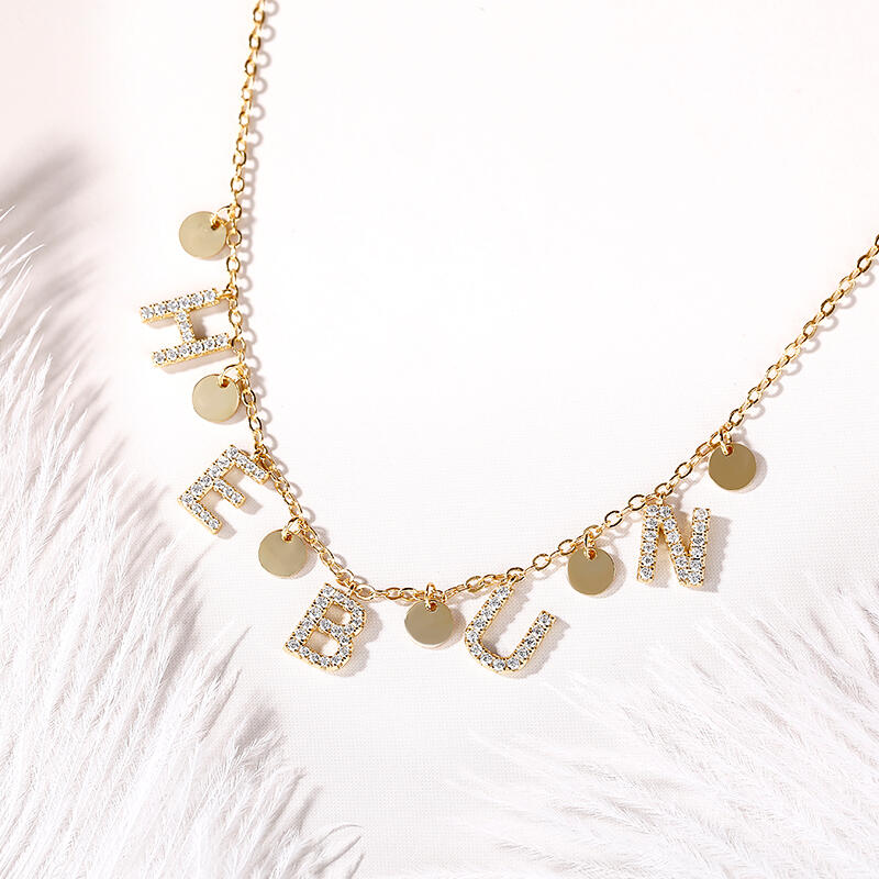 Jeulia Disc Sterling Silver Name Personalized Necklace