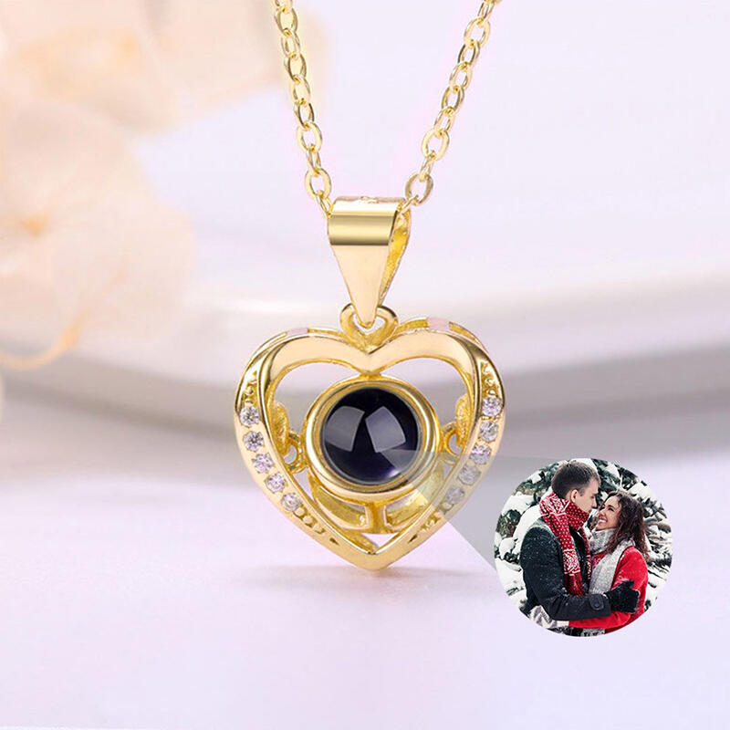 ハート 投影 写真 写真入れ ネックレス