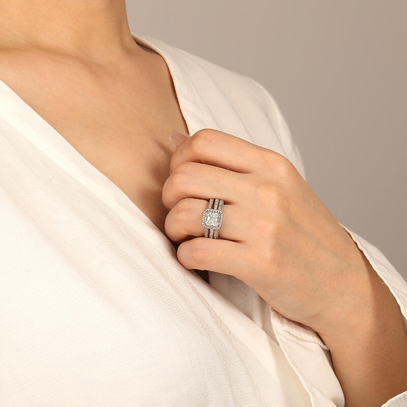 "Luminous Love" Radiant Cut Bridal Set