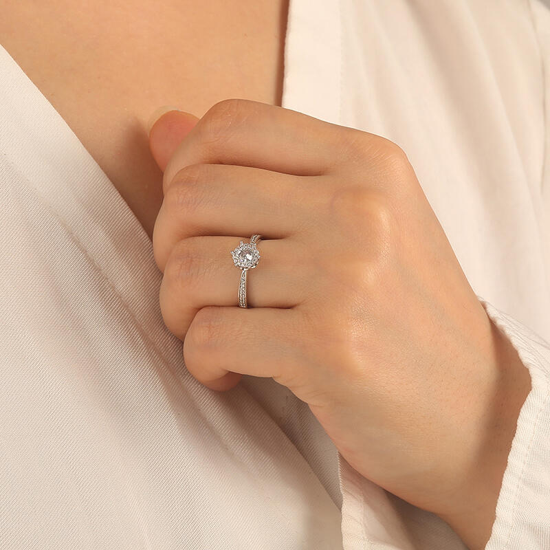 "More Than Anything" Round Cut Halo Engagement Ring