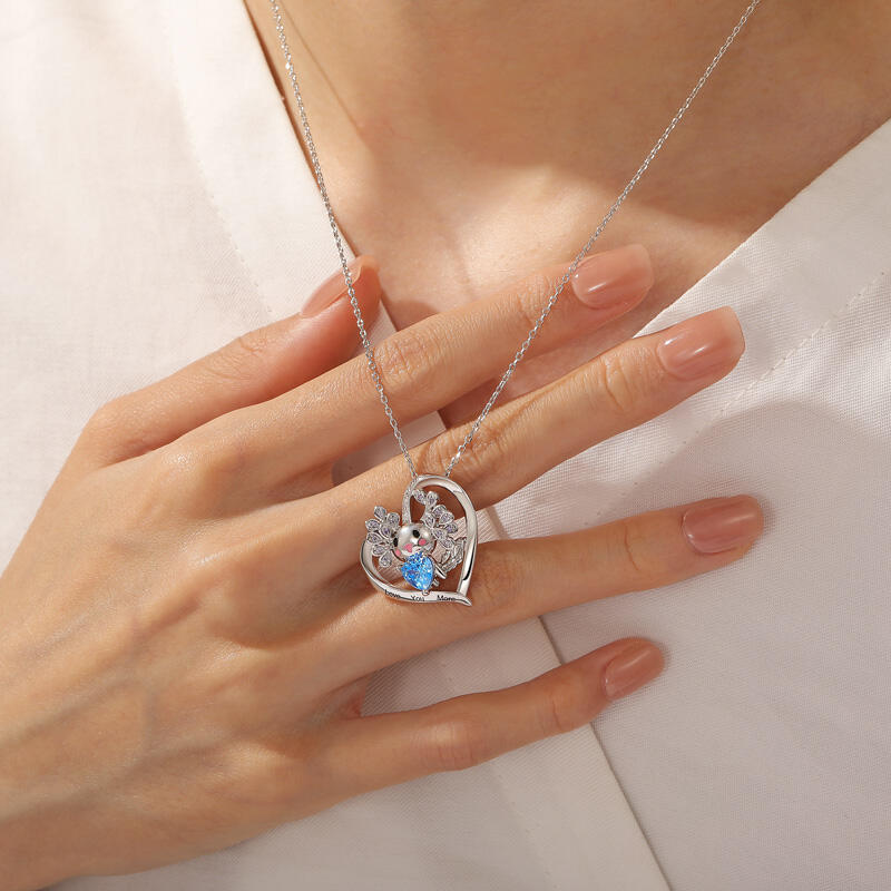 Jeulia Hug Me Axolotl Custom Birthstone Necklace