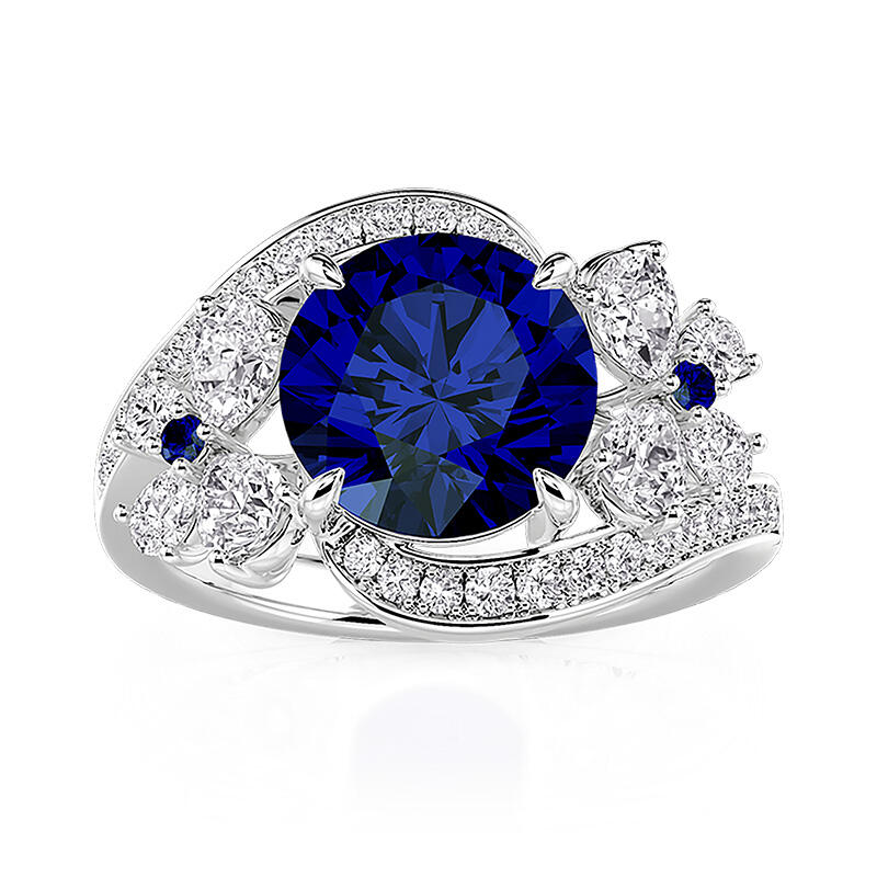 Jeulia Butterfly Inspired Ribbon Symmetric Ring Sterling Silver