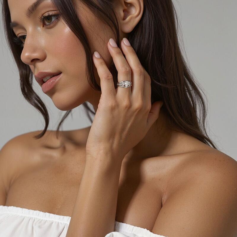 "Timeless Elegance" Pear Cut Bridal Set