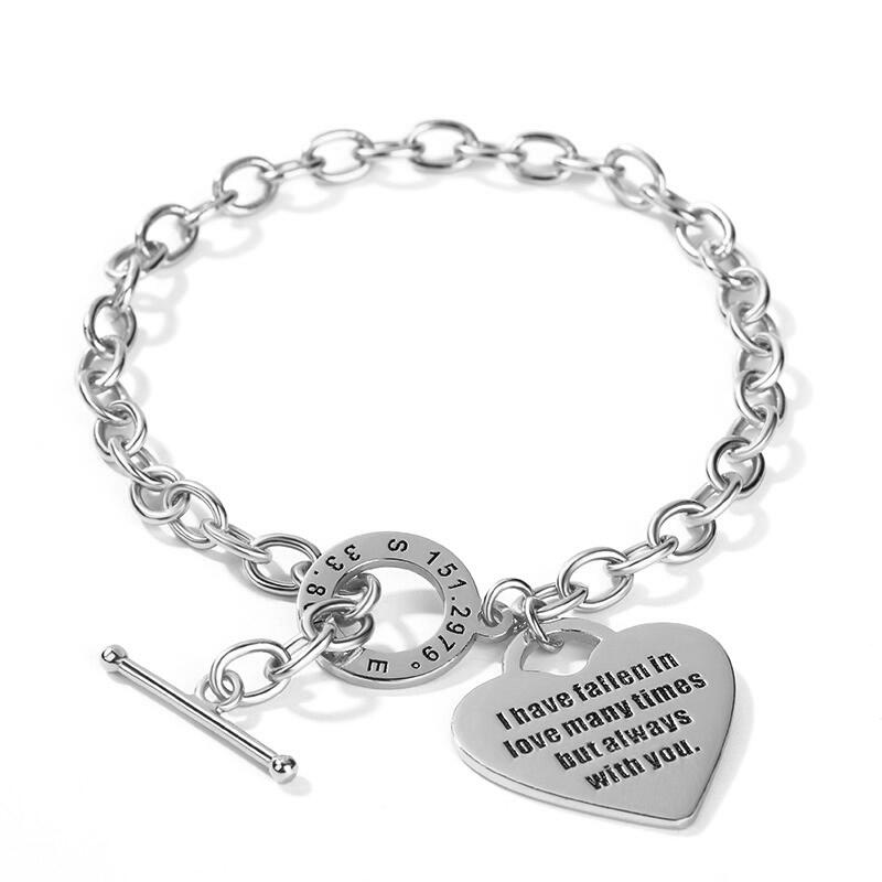 "I Will Always Stand by You" Heart Personalized Bracelet