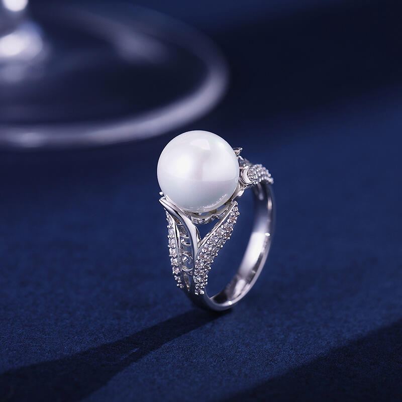 Jeulia Pearl Personalized Sterling Silver Ring