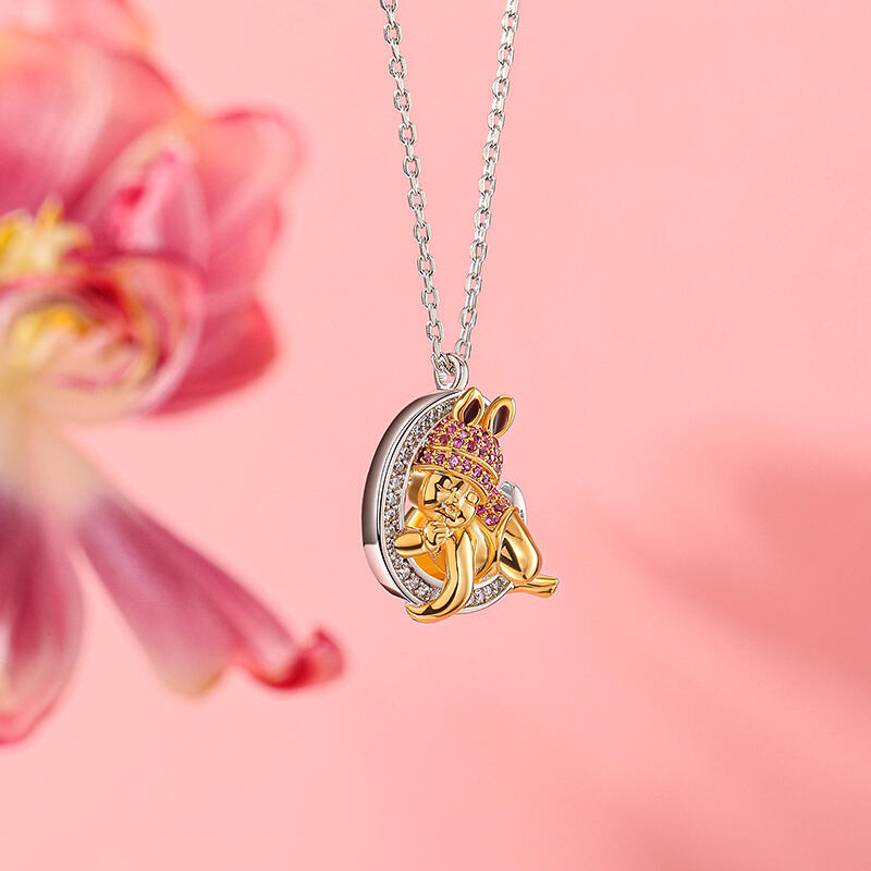 Jeulia Collar con forma de bebé lindo de plata de ley para madre