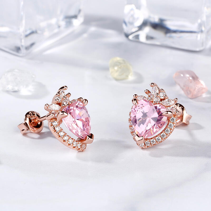 Jeulia Halo Heart Cut Earrings