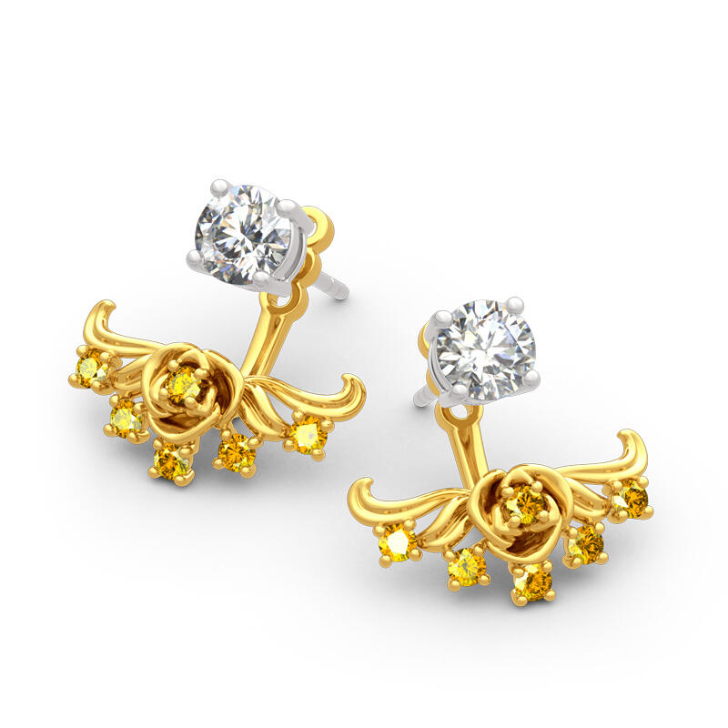 Jeulia Vintage Flower Sterling Silver Ear Jackets