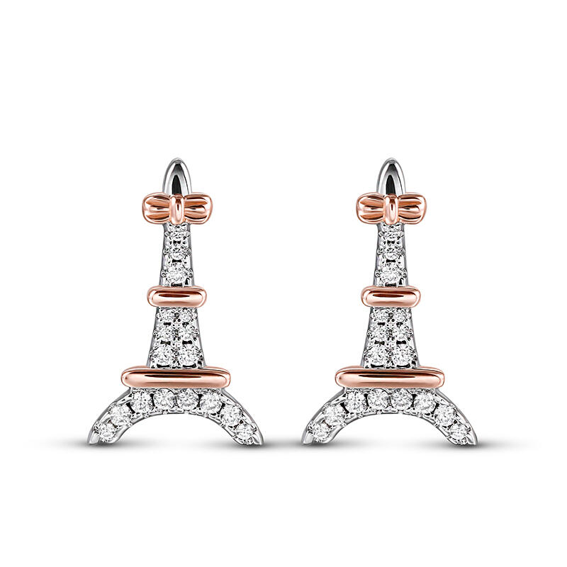 Jeulia "Romantic Paris" Eiffel Tower Sterling Silver Children's Earrings