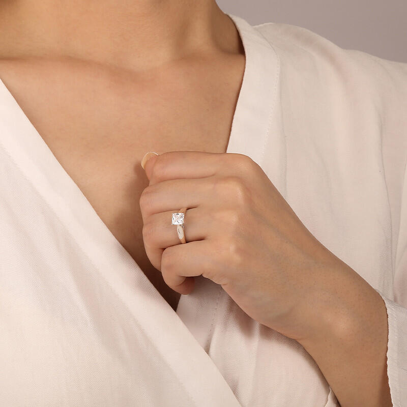 "Always Love You" 1ct Asscher Cut Solitaire Engagement Ring